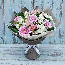 Букет цветов из:  Герберы, Альстромерии и Хризантемы в Кувшиново