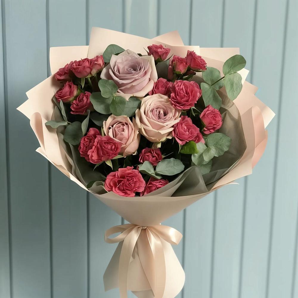 Букет цветов из: Гвоздики и Розы в Кувшиново