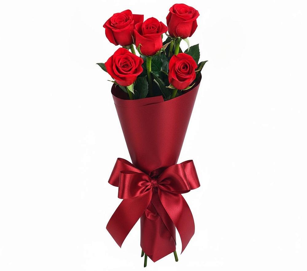 Букет 5 Красных роз Эдлесс Лав в Кувшиново