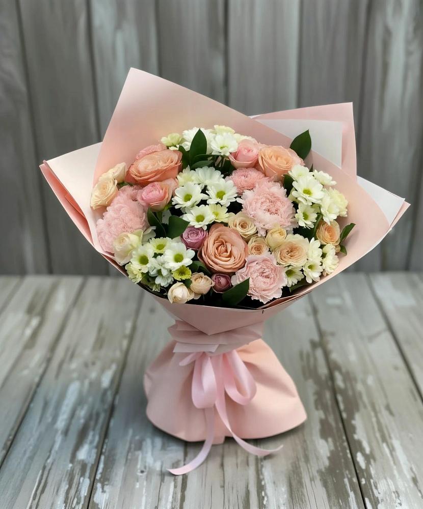 Букет цветов из: Гвоздики, Розы и Хризантемы в Кувшиново