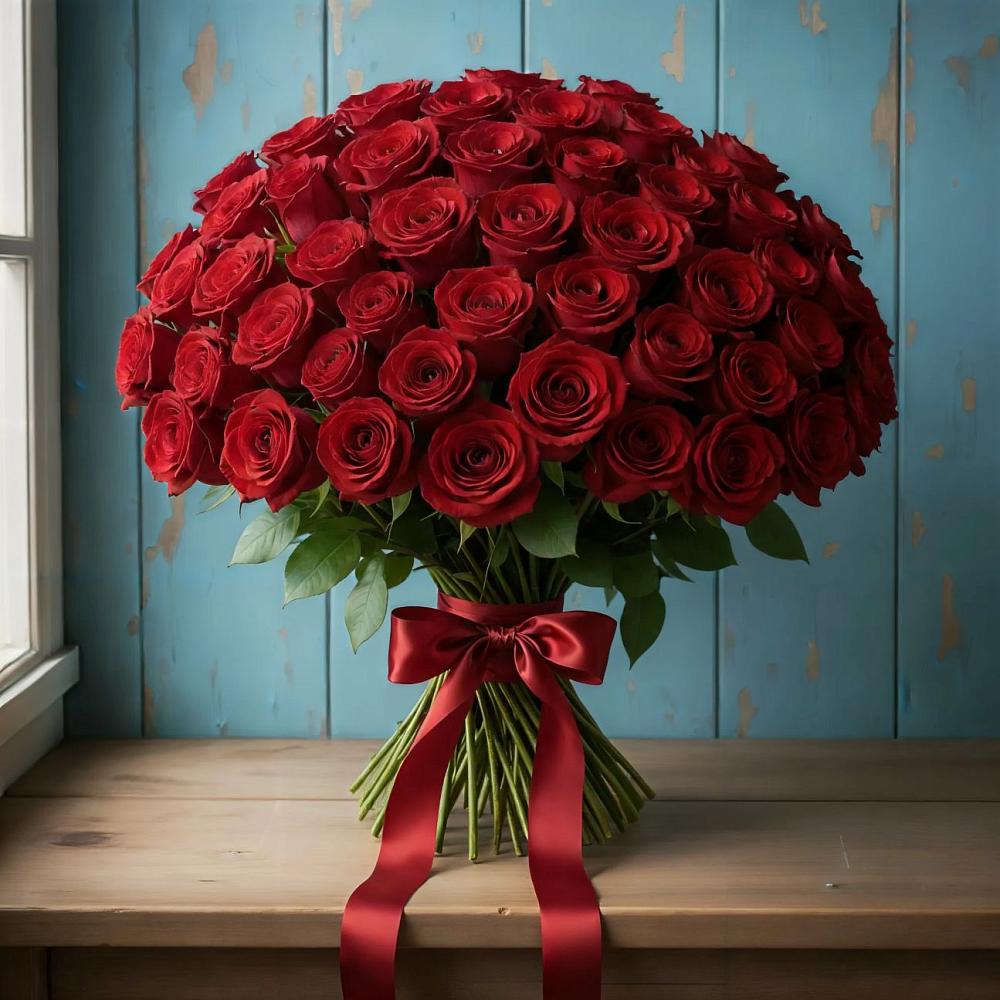 Букет Красные розы Блэк Меджик в Кувшиново