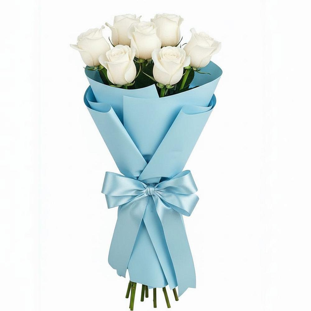Букет 7 белых роз Проуд в Кувшиново