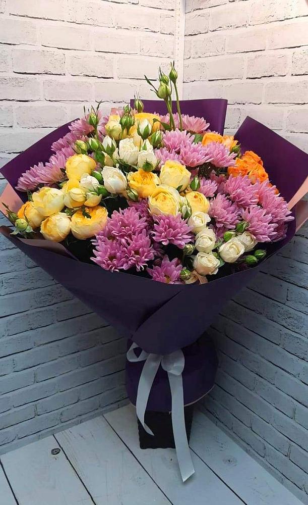 Букет цветов из: Хризантемы и Розы в Кувшиново