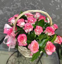 Цветочная композиция из Розы в корзине в Кувшиново