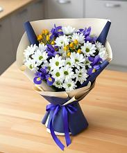 Букет цветов из:  Розы, Ирисы и Хризантемы в Кувшиново