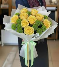 Букет цветов из:  Хризантемы и Розы в Кувшиново