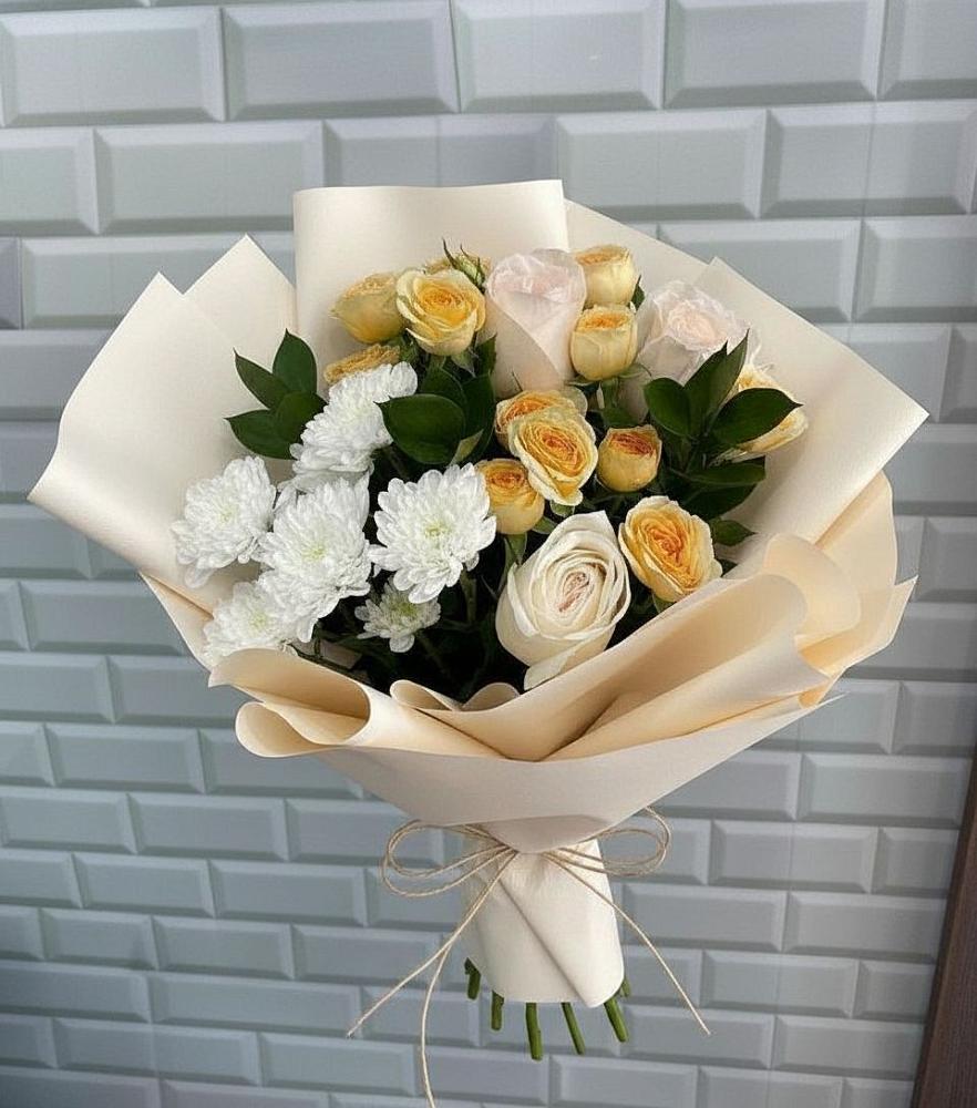 Букет цветов из: Розы и Хризантемы в Кувшиново