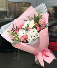 Букет цветов из:  Розы, Лизиантусы и Хризантемы в Кувшиново