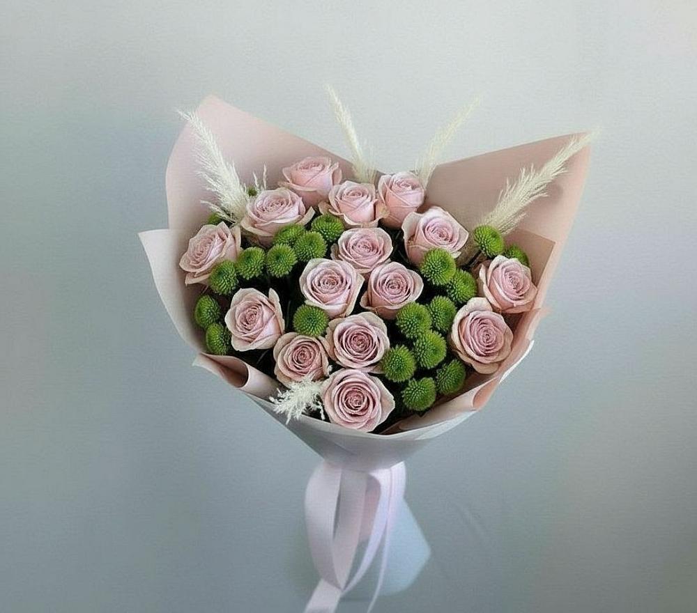 Букет цветов из: Розы и Хризантемы в Кувшиново