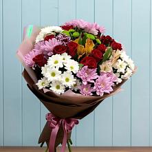Букет цветов из:  Розы, Хризантемы и Альстромерии в Кувшиново