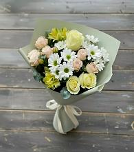 Букет цветов из:  Альстромерии, Розы и Хризантемы #REPLACE_PRED# Кувшиново