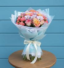 Букет цветов из:  Хризантемы и Розы в Кувшиново