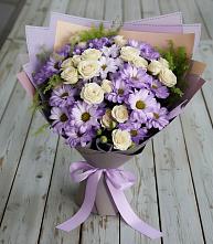 Букет цветов из:  Хризантемы и Розы #REPLACE_PRED# Кувшиново