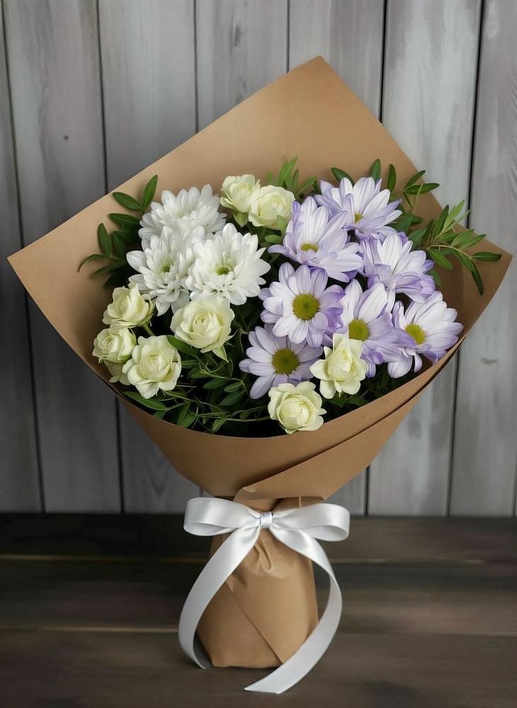 Букет цветов из: Хризантемы и Розы в Кувшиново